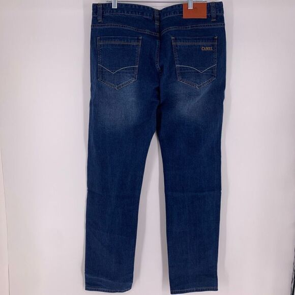 Camel Slim Straight Leg Jeans Medium Blue Wash - Picture 3 of 5